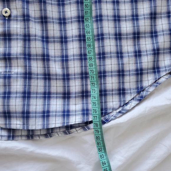 Peter Millar Checked Button Up Dress Shirt Men's Large Blue/White Casual Office - Picture 4 of 6